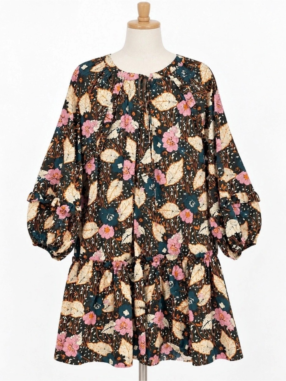 MELLODAY Print Poplin Floral Babydoll Dress XL NWT Nordstrom